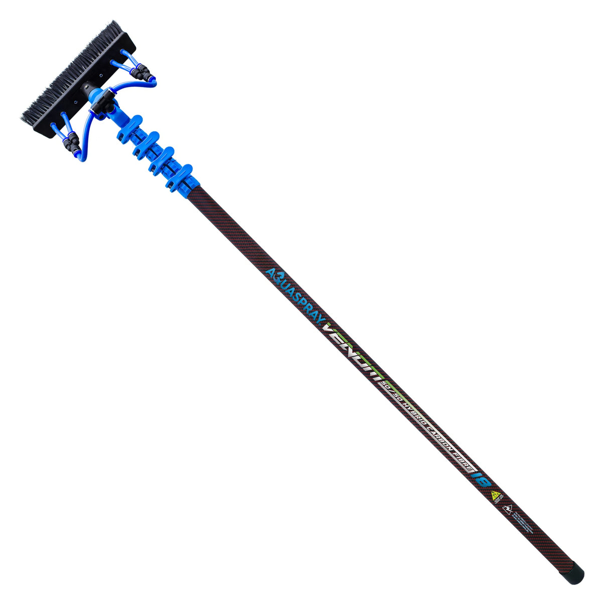 Aquaspray® Venom 18ft 50% Carbon 50% Fiberglass Kevlar Insulated Waterfed Window Cleaning Pole – 4 Sections