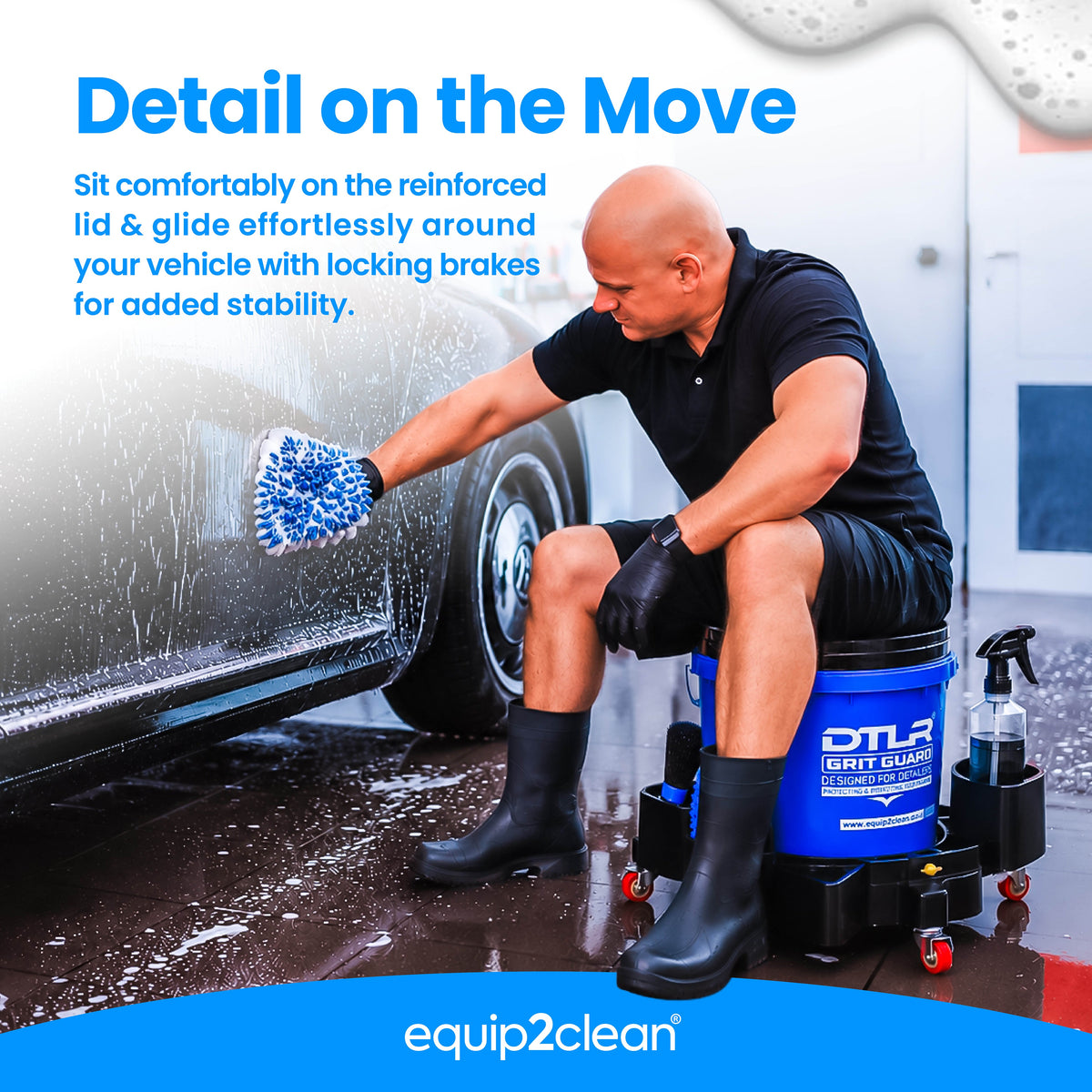 DTLR® Grit Guard Wash bucket with Trolley