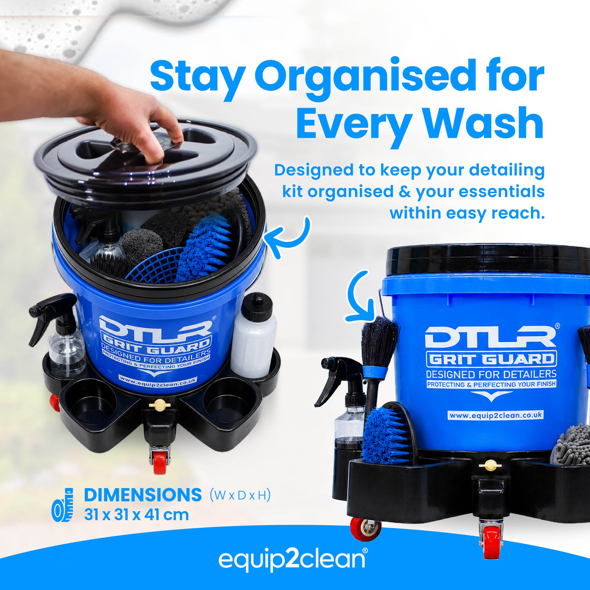 DTLR® Grit Guard Wash bucket with Trolley