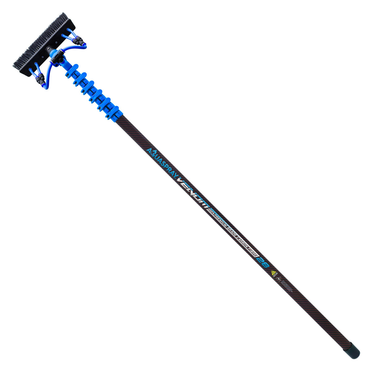Aquaspray® Venom 28ft 100% Carbon Kevlar Insulated Waterfed Window Cleaning Pole 6-Section