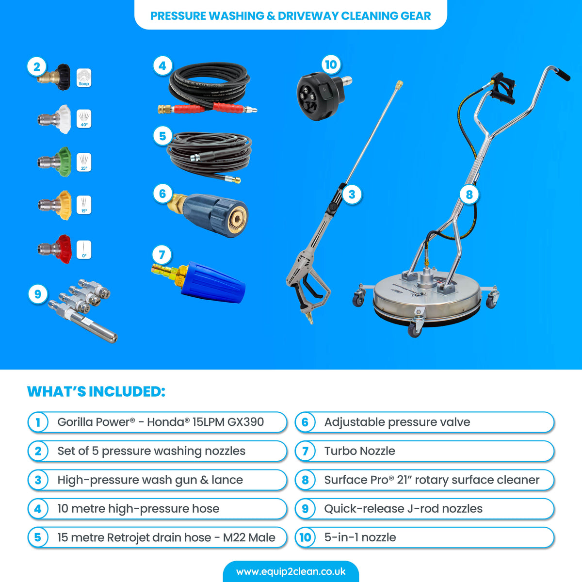 Bronze - Ultimate Honda Exterior Cleaning Business Start-Up Package - Pressure Washing, Gutter, Window, Roof Cleaning Equipment