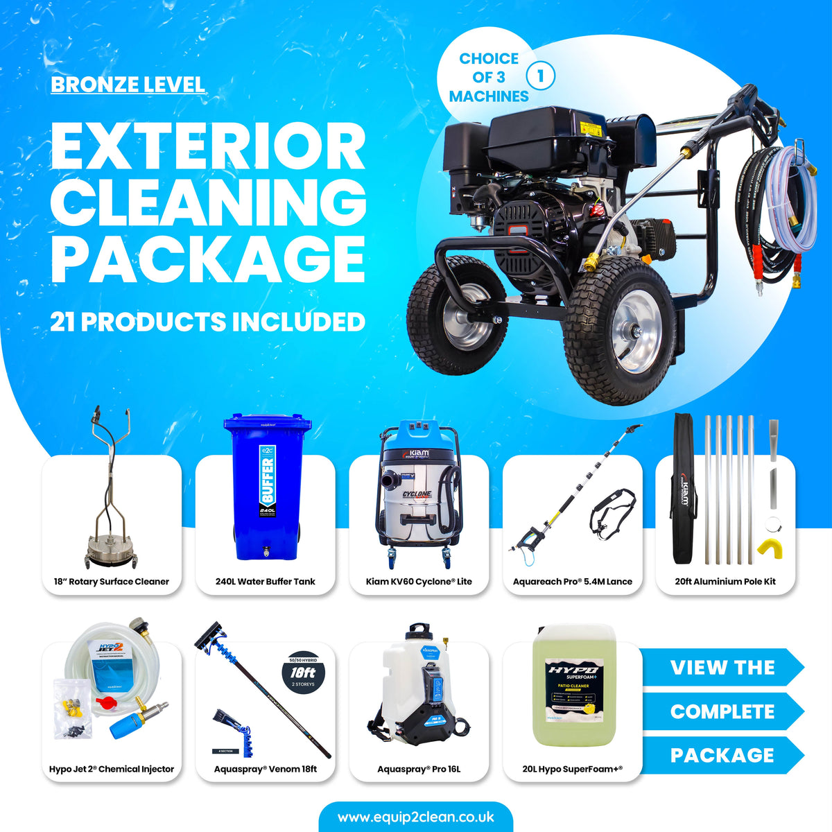 BRONZE Exterior Cleaning Business Start-Up Package - Pressure Washing, Gutter, Window, Roof Cleaning Equipment