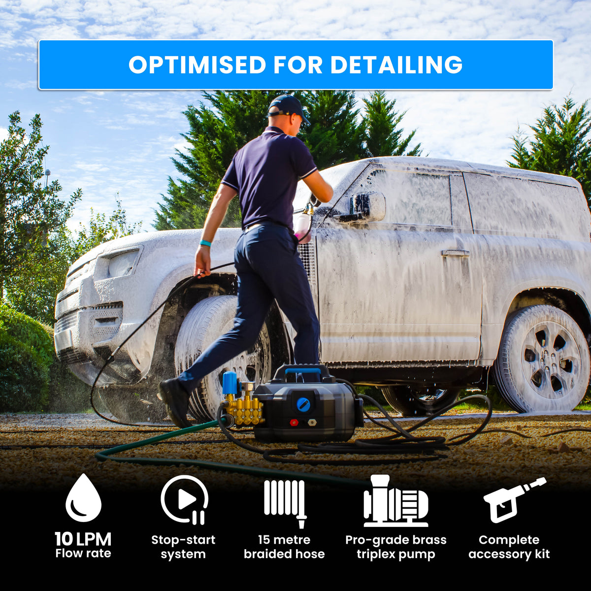 Kiam® DTLR 2 Pro® Electric Pressure Washer 160 Bar 10 LPM