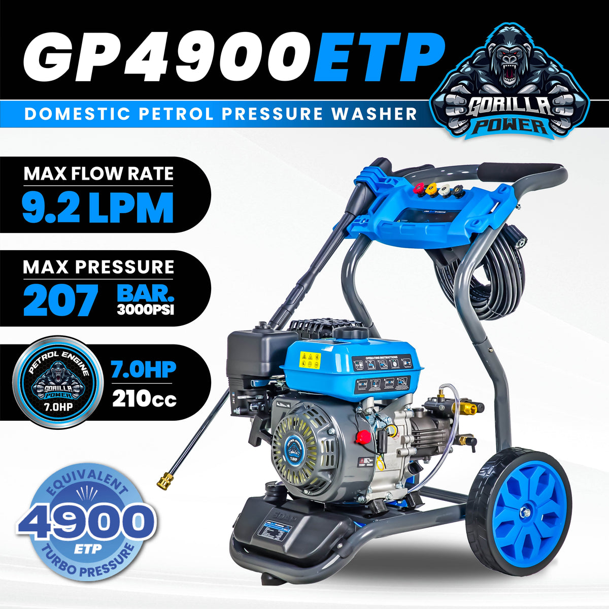 Gorilla Power GP4900ETP Petrol Pressure Washer