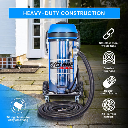 Kiam CYCLONE® All Terrain Gutter Vacuum System 3600W 100L Stainless Steel
