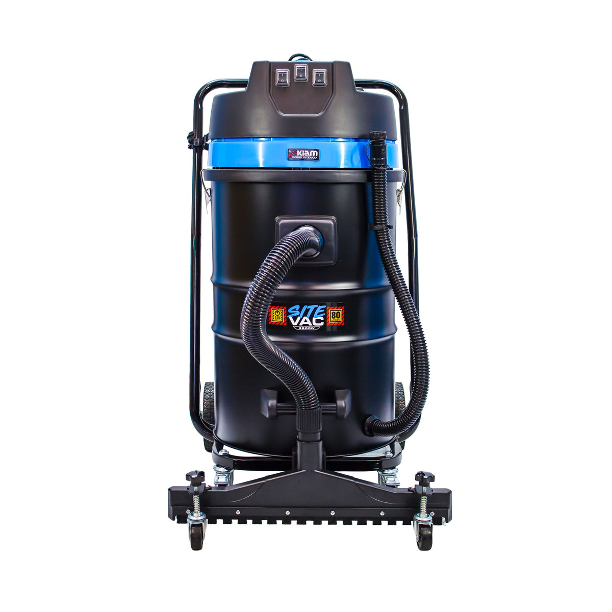SiteVac® KV80-3F – Triple Motor Warehouse Vacuum (3600W) with Front-Mounted Squeegee