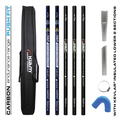 CARBON Fibre Endurance Range Push-fit Gutter Vacuum Pole Kit (51mm Diameter) 20ft-40ft Kits