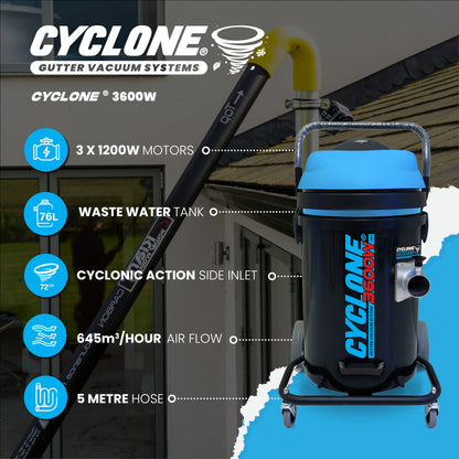 Kiam CYCLONE® Gutter Vacuum System 3600W Polypropylene (Black)