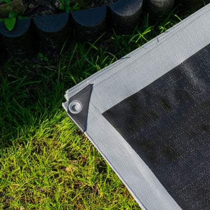 Silver XL-Grade Tarpaulin with 10m of 6mm Bungee Rope and 10 x Slide Type Tarp Clips