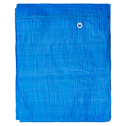 Blue S-Grade Tarpaulin with 10m of 6mm Bungee Rope and 10 x Screw Type Tarp Clips