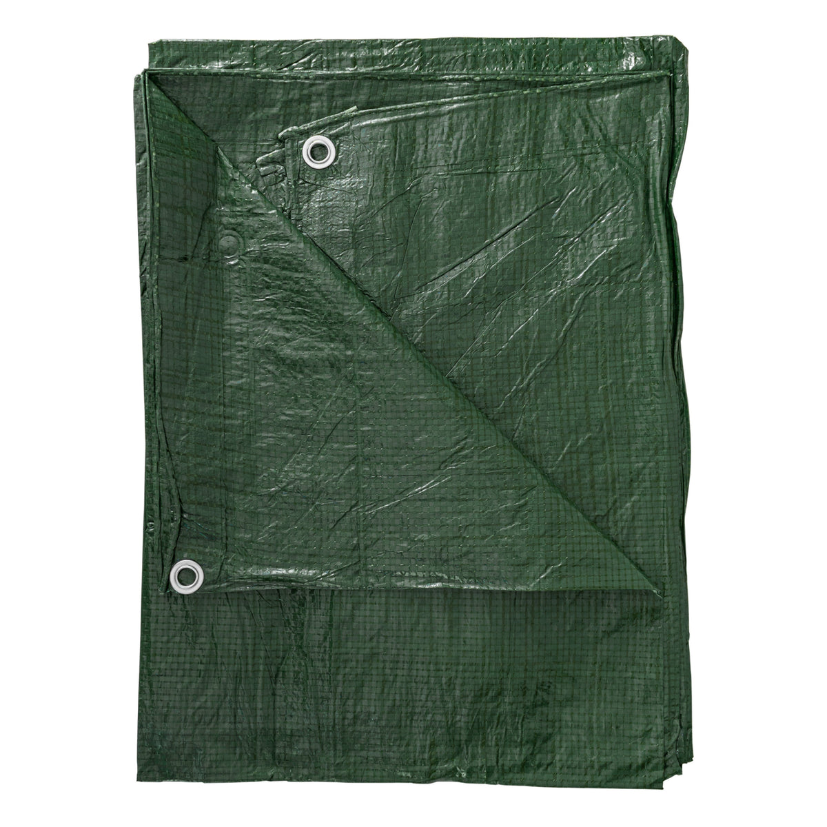 Green S-Grade Tarpaulin with 10m of 6mm Bungee Rope and 10 x Screw Type Tarp Clips