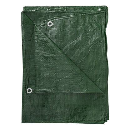Green S-Grade Tarpaulin with 10m of 6mm Bungee Rope and 10 x Screw Type Tarp Clips