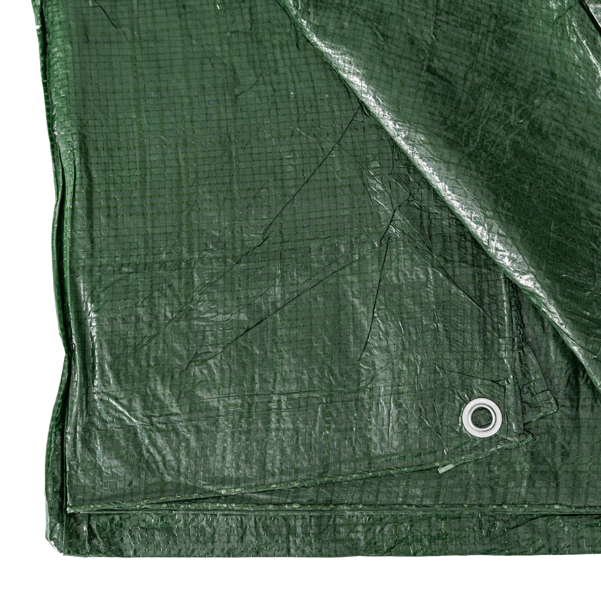 Green S-Grade Tarpaulin with 10m of 6mm Bungee Rope and 10 x Screw Type Tarp Clips