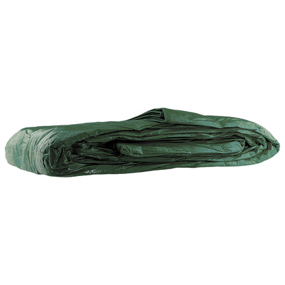 Green M-Grade Tarpaulin with 10m of 6mm Bungee Rope and 10 x Screw Type Tarp Clips