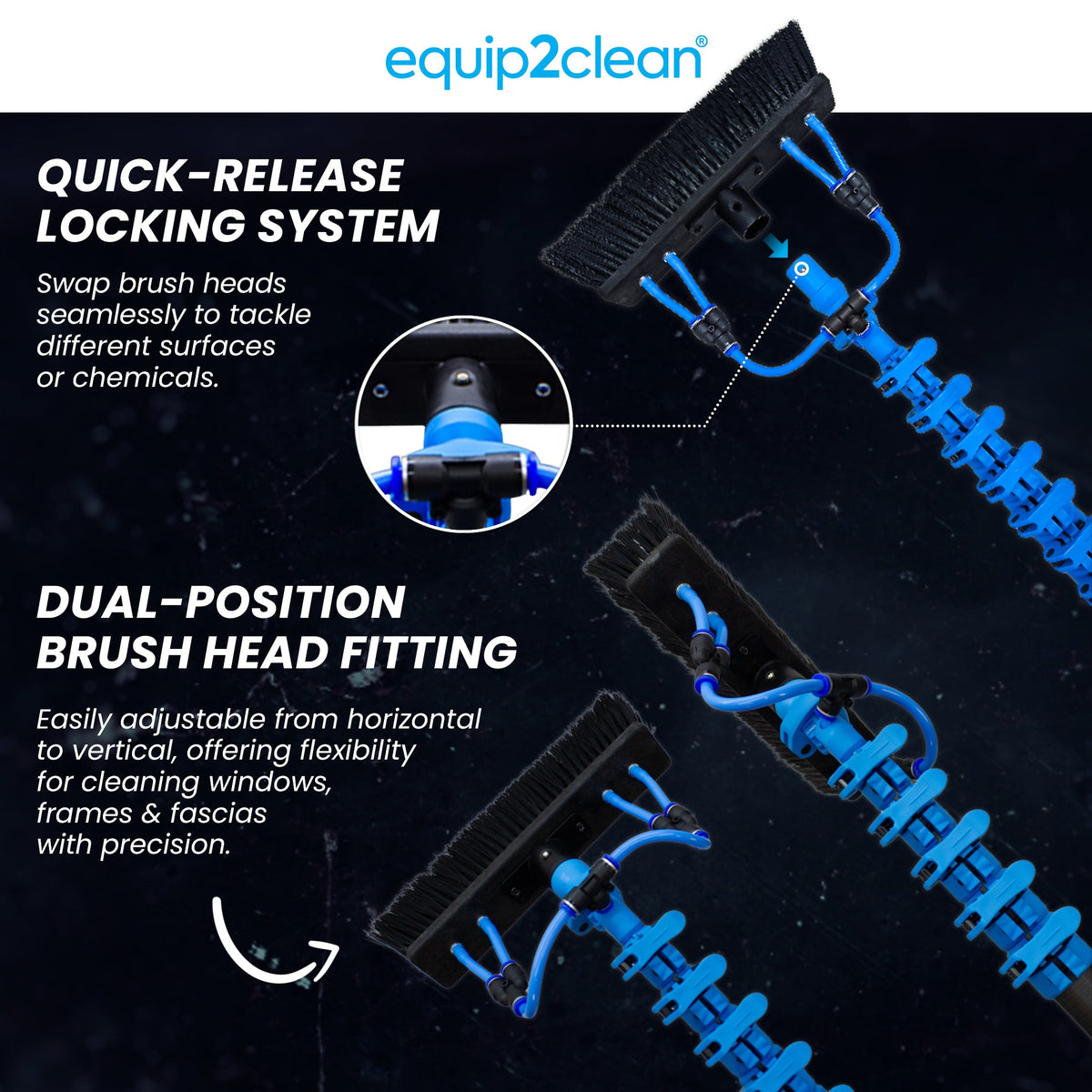 Aquaspray® Venom 18ft 100% Carbon Fibre Waterfed Window Cleaning Pole 4-Section